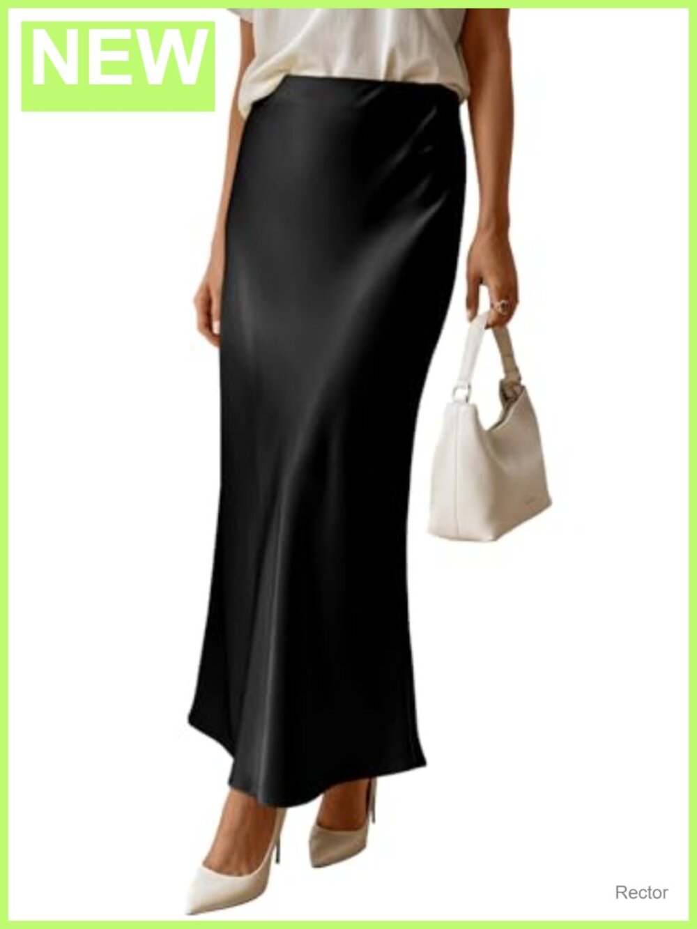 Women Satin Maxi Skirt High Waisted Flowy A Line Silk Business Casual